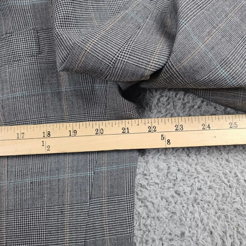 Southwick Blazer Sport Coat Men 42R Gray Wool Glen Check Plaid 80s 90s Vintage